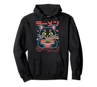 Anime Ramen Cat Japonés Retro Fideos Estética Gato Kawaii Sudadera con Capucha