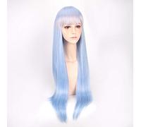 Anime Re: Zero Starting Life In Another World Peluca de cosplay gris plata Peluca larga y recta Cabello Emilia Trenzado Cosplay Pelucas de peluca Un tamaño azul