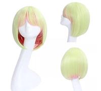 Anime Role Play For No Game No Life Nogemu Noraifu Tet Short Bob Straight Green Mix Pink Cosplay Wig