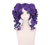 Anime Role Play For The Red Queen Purple Curly Cosplay Wig With Ponytails Halloween Party Wigs For Women