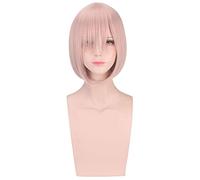 Anime Role Play Wig For Fgo Fate Grand Order Matthew Kyrielite Light Pink Short Bob Wig Cosplay 30cm Party Wigs