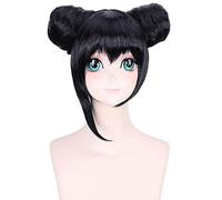 Anime Role Play Wig For Lovelive Nico Yazawa Black Short Straight Synthetic Hair Cosplay Costume Wig With Double Buns
