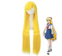 Anime Sailor Moon Minako Aino Long Wig Cosplay Costume Heat Resistant Synthetic Hair Sailor Venus Women Wigs C-384