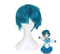 Anime Sailor Moon Mizuno Ami peluca corta Cosplay disfraz pelo sintético resistente al calor Sailor Mercury mujeres pelucas MZ-1276