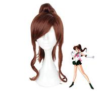 Anime Sailor Moon Sailor Jupiter Kino Makoto Ponytail peluca Cosplay disfraz resistente al calor pelo sintético mujeres Cosplay pelucas MZ-348