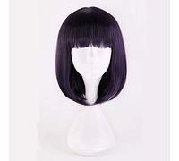 Anime Sailor Moon Sailor Saturn Wig Tomoe Hotaru Cosplay Wigs 35cm Purple Black Mixed Short Bobo Synthetic Hair Wigs + Wig Cap