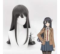 Anime Sakurajima Mai Grey peluca larga Cosplay disfraz no sueña con Bunny Girl Senpai mujeres pelucas de cabello sintético resistente al calor