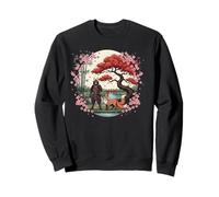Anime Samurai con Zorro Bajo Sakura Árbol Japón Sudadera