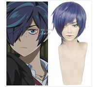Anime Sarazanmai Toi Kuji Light Purple Cabello corto sintético mixto Cosplay Disfraz Peluca + Gorra de peluca gratis
