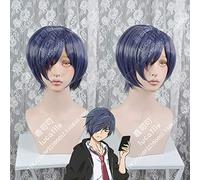 Anime Sarazanmai Toi Kuji peluca púrpura claro mezclado azul corto pelo sintético Peruca Cosplay disfraz pelucas + gorro de peluca Kumz1762