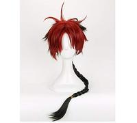 Anime Seraph of the End Crowley Eusford Wig Styled Black Red Braided Cosplay wig + Wig Cap