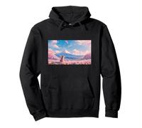 Anime Shiba Inu Bajo Sakura árbol con Monte Fuji Sudadera con Capucha