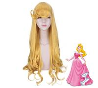 Anime Sleeping Beauty Princess Aurora Wig Briar Rose Women Long Yellow Hair Cosplay Costume Halloween Party Wigs + Wig Cap PL-562