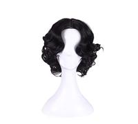 Anime Snow White Princess Wig Body Wave Hair Heat Resistant Synthetic Costume Wigs For Women Short Black Cosplay Wig + Cap