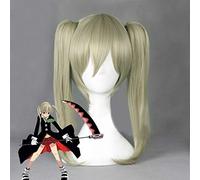 Anime Soul Eater Maka Albarn Cosplay Pelucas Lino Cola de caballo doble Peluca de pelo sintético resistente al calor + Tapa de peluca 374B