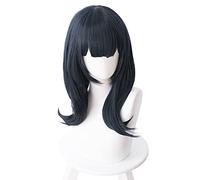 Anime SSSS.GRIDMAN Takarada Rikka Cosplay peluca 50 cm de largo azul oscuro pelo resistente al calor Halloween Navidad disfraz pelucas
