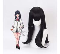 Anime SSSS.GRIDMAN Takarada Rikka Peluca Cosplay 50cm Tinta Azul Negro Mezcla Rizada Larga Resistente al calor Peluca sintética + Gorra de peluca gratis