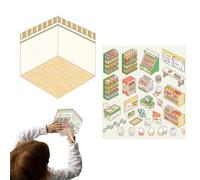 Anime Stickers, Visual Stacking Stereo, Stacking Cabin Stickers, Stereo Stacking Stickers, Miniature Cut Scenes From Landscape Scenes Collage Sticker Book, Cartoon Sticker For Journaling Scrapbooking