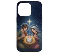 Anime Style Nativity Scene Christmas Night Design Carcasa para iPhone 13 Pro