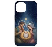 Anime Style Nativity Scene Christmas Night Design Carcasa para iPhone 15