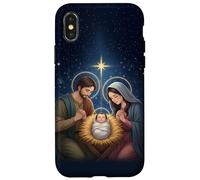 Anime Style Nativity Scene Christmas Night Design Carcasa para iPhone X/XS