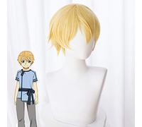 Anime Sword Art Alicización en línea Sao Eugeo Cosplay Peluca Eugeo Síntesis Treinta y dos Pelucas de traje esponjoso de pelo corto amarillo claro