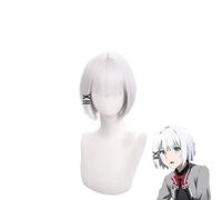 Anime The Detective Is Already Dead Siesta Cosplay Wig SilverShort Hair with Hairpins Heat Resistant Fiber Hair + Wig Cap