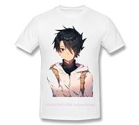 Anime The Promised Neverland Manga 2021 T-Tshirts Camisetas y Tops ✧Ray (Yakusoku No Neverland)✧ Oversize Cotton for Men White(X-Large)