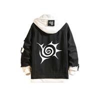 Anime The Seven Deadly Sins - Chaqueta con capucha Manga Meliodas Graphics Denim Sudadera con capucha para hombre y mujer, Negro8, XL