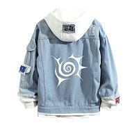 Anime The Seven Deadly Sins - Chaqueta con capucha Manga Meliodas Graphics Denim Sudadera con capucha para hombre y mujer, Azul8., 3XL