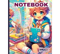 Anime Themed Composition Notebook: Wide Ruled Notebook with Anime Cover, Class Schedule, Surprise Quotes & 120 Pages | 7.5 x 9.25 in | Perfect for School, College, Journaling, and Writing