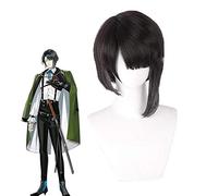 Anime Touken Ranbu Online Matsui Gou Pelucas de Cosplay Negro Gris Gradiente Peluca de pelo sintético corto