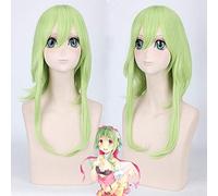 Anime Vocaloid GUMI Megpoid Cosplay peluca verde claro sintético 60 cm pelo largo Megpoid cosplay pelucas + gorro de peluca talla única Megpoid peluca PL-052