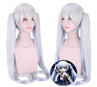 Anime VOCALOID Snow Miku Cosplay peluca 120 cm cola de caballo larga recta pelo sintético resistente al calor pelucas de disfraces de Halloween para mujeres