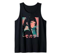 Anime Waifu Lindo Anime el Manga Gato Chica Dulce Retro Japón Camiseta sin Mangas