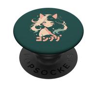 Anime Waifu Lindo Anime el manga Gato Chica Dulce Retro Japón PopSockets PopGrip Adhesivo