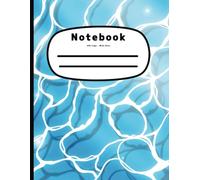 Anime Water-Themed Composition Notebook - 200 Pages, Wide Ruled, Blue Wave Design, Perfect for School, Journaling, and Writing