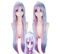 Anime Wig No Game No Life Shiro Cosplay Wig 100cm Long Straight Gradient Color Synthetic Hair Halloween Party Costume Wigs
