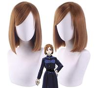 anime wigs cosplay christmas cosplay wig curse back to battle Nagizaki wild rose brown short hair fake hair
