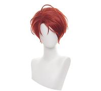 Anime WONDER EGG PRIORITY Momoe Sawaki Cosplay Wig Dark Red Short Hair Props Heat-resistant Fiber Hair + Wig Cap Party Role Play