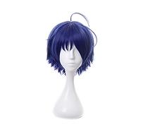 Anime WONDER EGG PRIORITY Ohto Ai Mujeres Cosplay Peluca Azul Oscuro Corto Pelo Sintético Resistente al Calor Fiesta Disfraz Pelucas