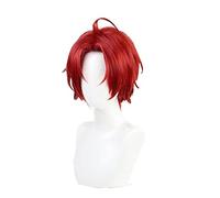 Anime WONDER EGG PRIORITY Sawaki Momoe Cosplay Wig Red Short Hair Props Heat-resistant Fiber Hair + Wig Cap Party Role Play