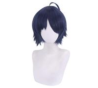 Anime Wonder Egg Priority Short Cosplay Wig Dark Blue Synthetic Hair Ohto Ai Halloween Costume Party Wigs For Men Women Adult