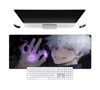 Anime XXL Mouse Pad - Seam Edge - Non slip Base - Washable - Suitable for gaming mouse pads, office mouse pads, computer keyboard pads, protective pads, mouse auxiliary pads (white haired boy) 90 × 40