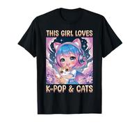 Anime y gatos K-Pop Camiseta