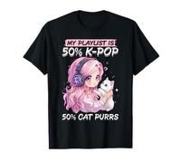 Anime y gatos K-Pop Camiseta