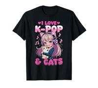 Anime y gatos K-Pop Camiseta