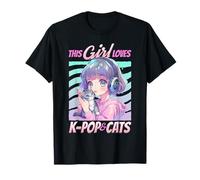 Anime y gatos K-Pop Camiseta