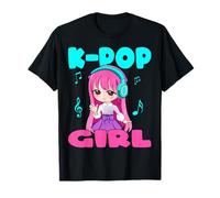 Anime y K-Pop K-POP GIRL Music Chibi Kawaii Manga Camiseta