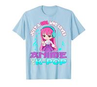 Anime y K-Pop Solo una Chica Que ama el Anime y el K-Pop Camiseta, Hombre, Azul Bebé, 3XL